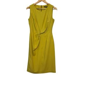 Cara Lotti Paris Green Shift Dress Size 8 Sleeveless Lime Sheath Career Work